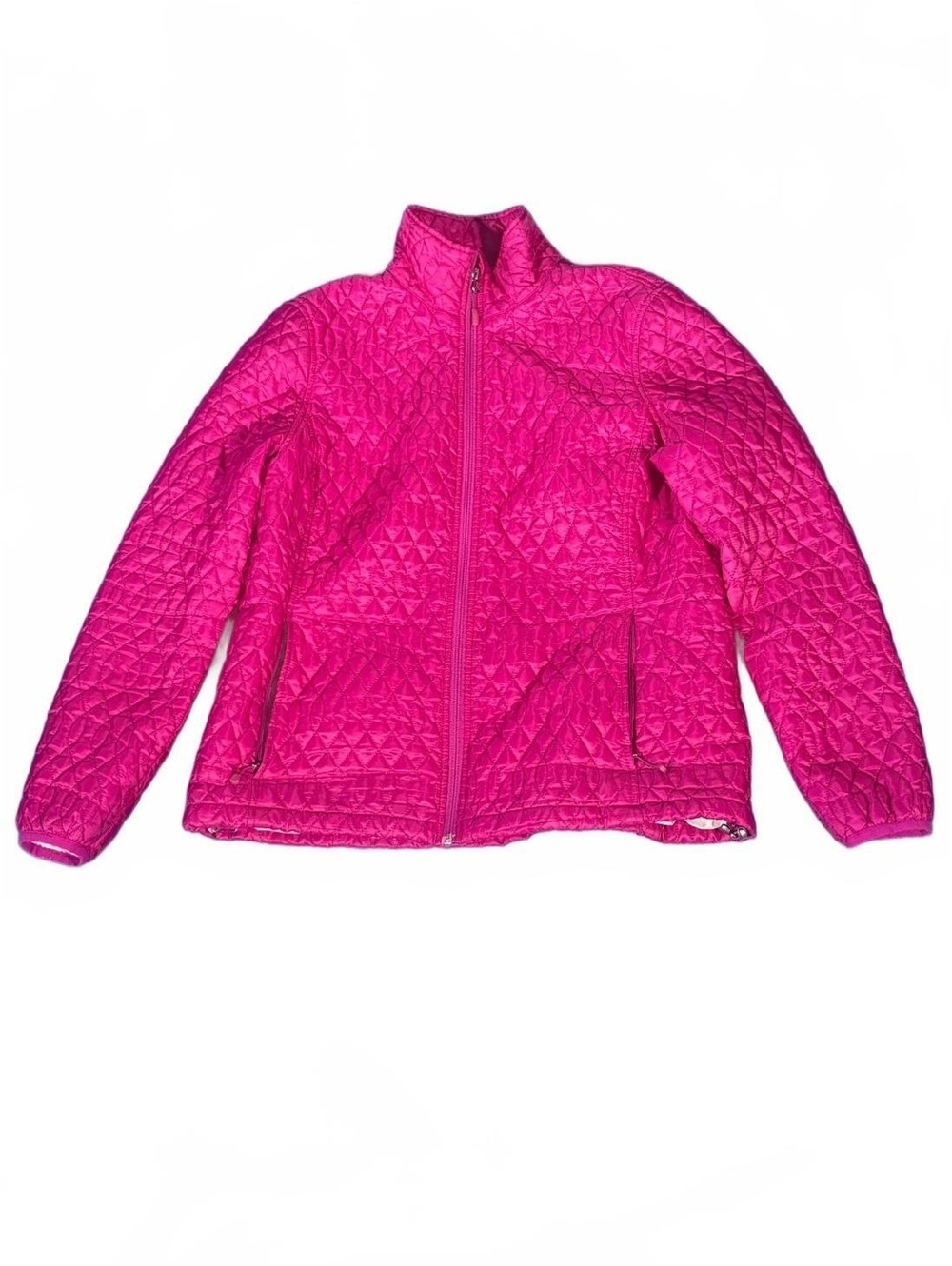 Lands' End Girls PrimaLoft Quilted Jacket Hot Pink Medium 10-12 Packable Puffer